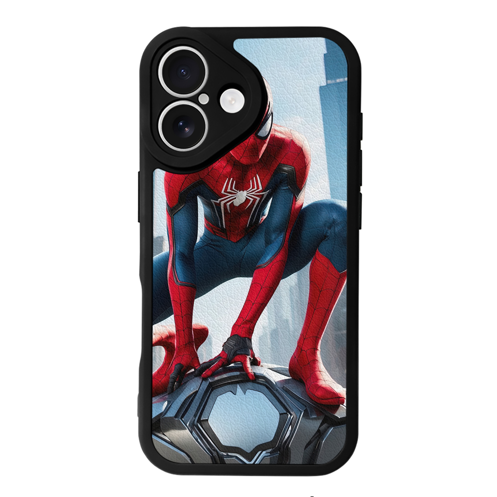 Spider Man スパイダーマン 【iPhone 16シリーズ対応】シリコンスマホケース（レザー調） 材質：シリコン
